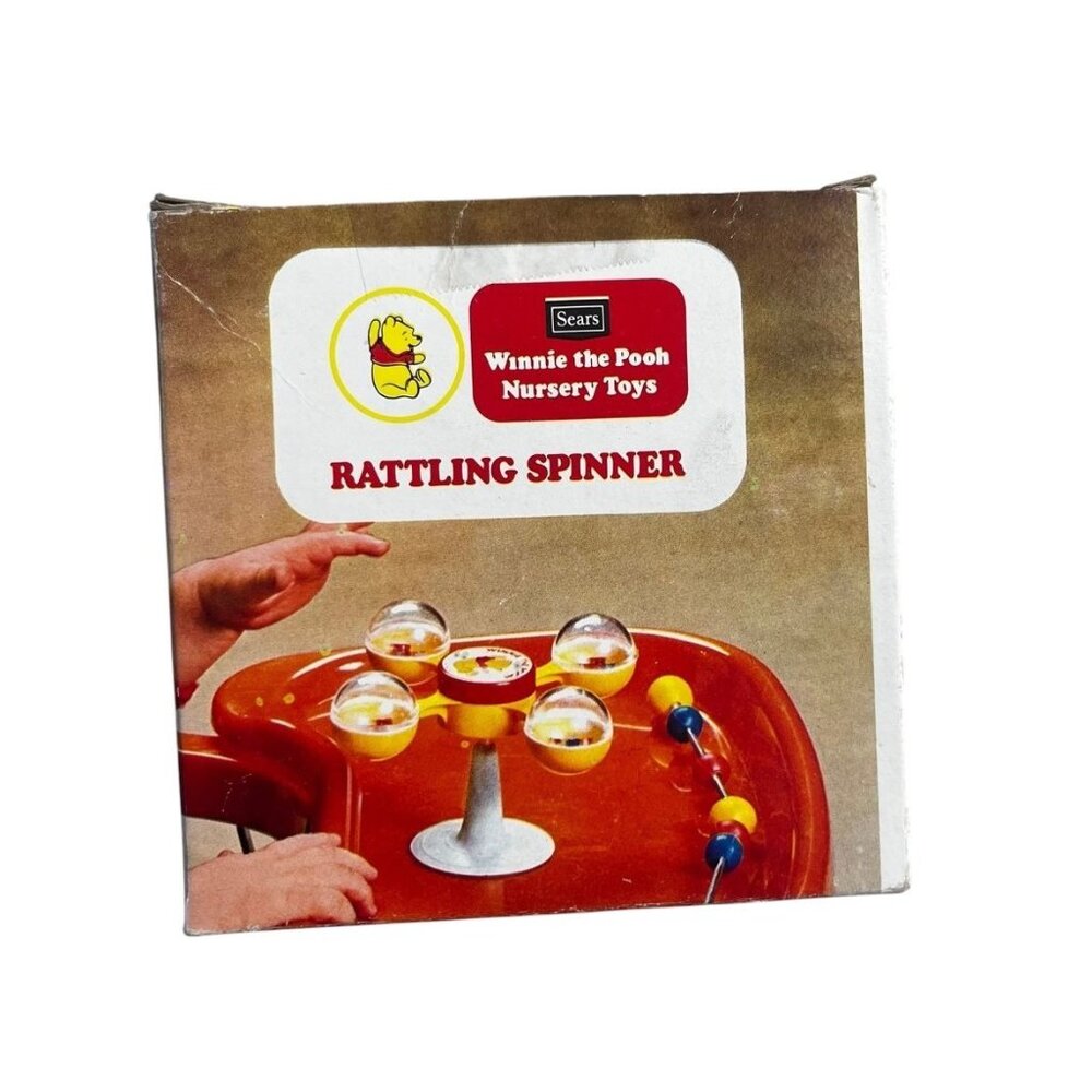 Vintage Sears Winnie The Pooh Nursery Toys Rattling Spinner